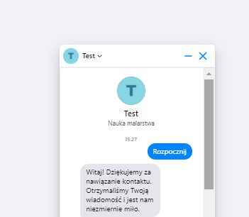 chat bot wiadomości testowe