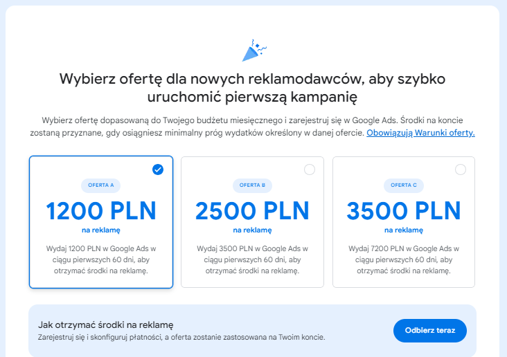 kupon Google Ads 1200 zł