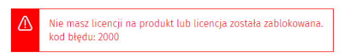 przykład komunikatu o błędnie