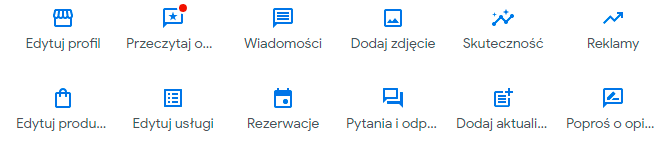 typy wpisów w google moja firma