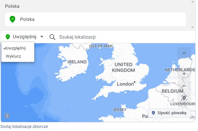 wykluczenia targetowania fb ads